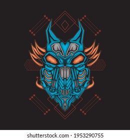 Owl Mecha Illustrration And T-shirt Design