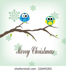 owl merry christmas card