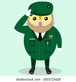 Owl military general stock illustration