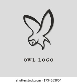 owl minimal logo , icon , symbol ,vector.