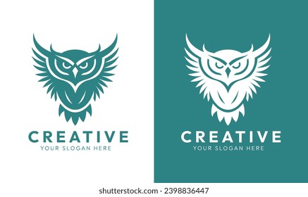 Owl minimal logo, owl vector illustration, agency logo, business logo illustration