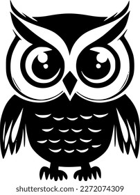 Owl - Logotipo mínimo y plano - Ilustración vectorial