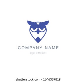 Owl  modern logo linear style design. Vector template.