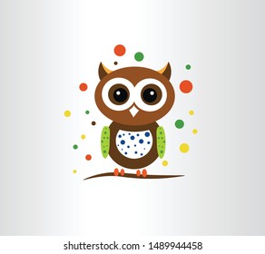 Owl Modern mascot vector logo design