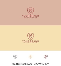 owl modern minimalist patterned shield model with balance Combine Nature Visualization and Elegant Minimalism 