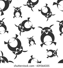Owl monochrome vector seamless pattern. Hipster Bird black and white cute background. Easy editable. Vector concept design which can be used on print, cover or wrapping.