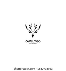 owl monogram logo icon design with simple modern style