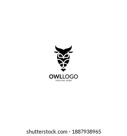 owl monogram logo icon design with simple modern style