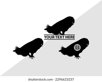 Owl Monogram Vector Illustration Silhouette