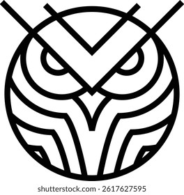 The owl monoline design is simple and unique.