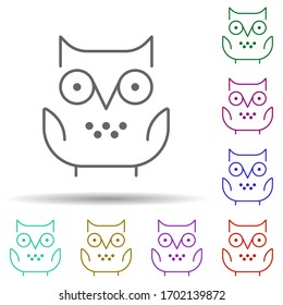 Owl multi color icon. Simple thin line, outline vector of school icons for ui and ux, website or mobile application