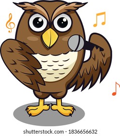 owl music band player singing to micrphone