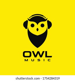 Owl Music Logo Design Template