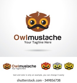 Owl Mustache Logo Template Design Vector