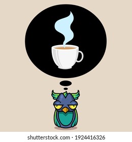 The Owl Need Coffee Illustration vector art