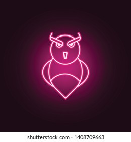 owl neon icon. Elements of web set. Simple icon for websites, web design, mobile app, info graphics