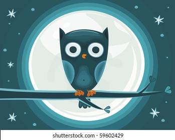 an owl at night