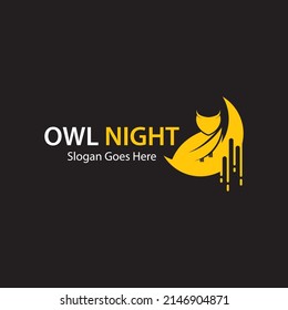 Owl night logo template vector icon