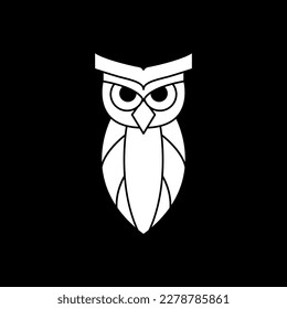 owl nocturnal animal night geometric modern focus logo design vector