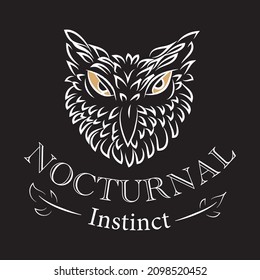 Owl Nocturnal T-shirt Graphics Design Vector Illustration