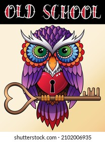 Owl old school vector design