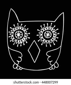 owl on black background