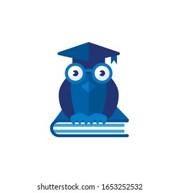 Owl on a book, a symbol of education.
