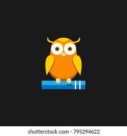 Owl On the book vector.