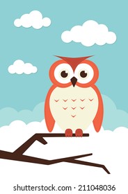 Owl on a branch 