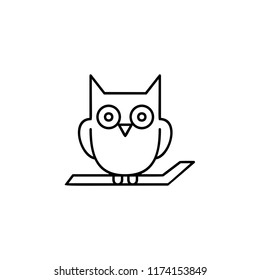 Owl on the branch icon. Simple outline vector of Halloween set for UI and UX, website or mobile application