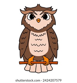 owl on a branch illustration isolated vector