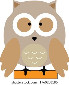 owl on brick icon on white background. owl sitting on brick symbol.