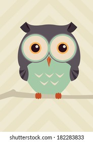 owl on a brunch