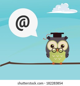 owl on a brunch