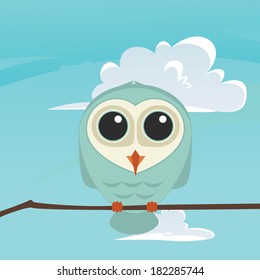 owl on a brunch