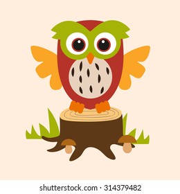 owl on a stump