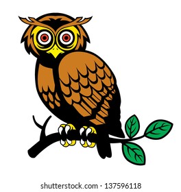 owl on a tree branch