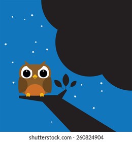 Owl on the tree branch
