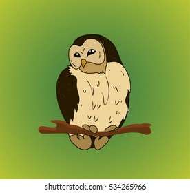 Owl on a tree branch