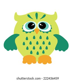   Owl  on white background