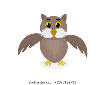 Owl on a white background.