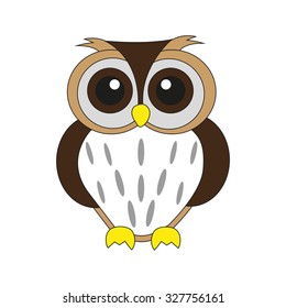 Owl on white background