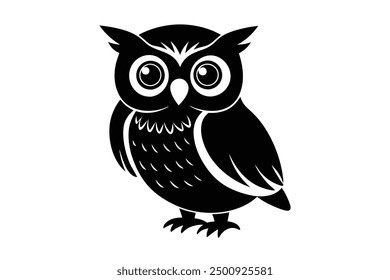 Owl on White Background - Elegant Vector Illustration