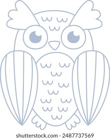 Owl Outline Bird Vector Illustration