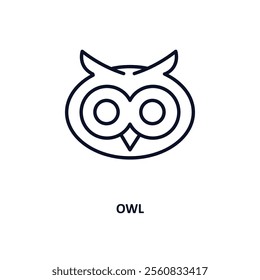 owl outline icon.  Thin line icon from education collection. Editable vector isolated on white background