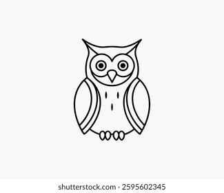 owl Outline Illustration Vector Art Design