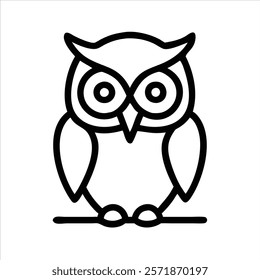 Owl Outline Vector Art Icon