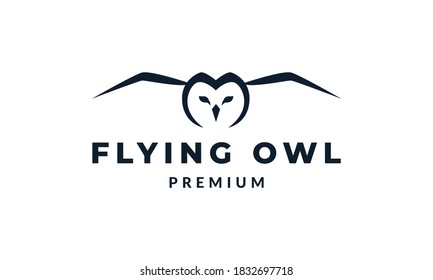 owl or owlet fly line modern logo vector illustration design