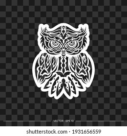 Owl owls from the patterns of Samoa. Outline drawing. Vector illustration.