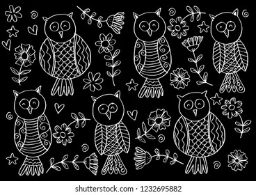 Owl pattern background.